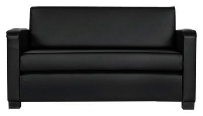 Home - Lucy - 2 Seater Leather Effect - Sofa Bed - Black